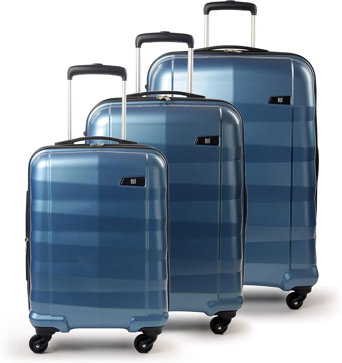 Concept One FUL Radiant Rolling Luggage Set, Hardside Travel Suitcases with Spinner Wheels, 29, 25, and 21 Inches, Blue