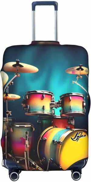 Cool Drums Set Print Washable Suitcase Cover Protective Luggage Cover Anti Scratch Travel Gear Protector