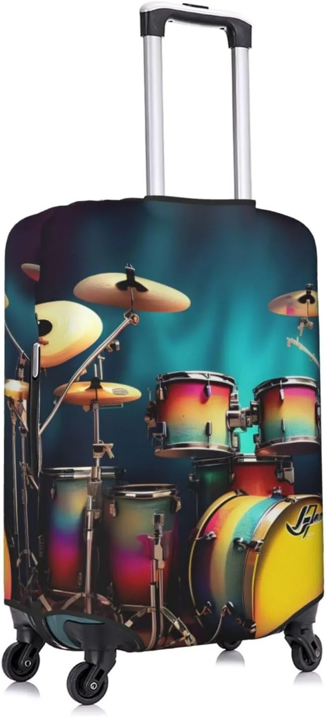 Cool Drums Set Print Washable Suitcase Cover Protective Luggage Cover Anti Scratch Travel Gear Protector
