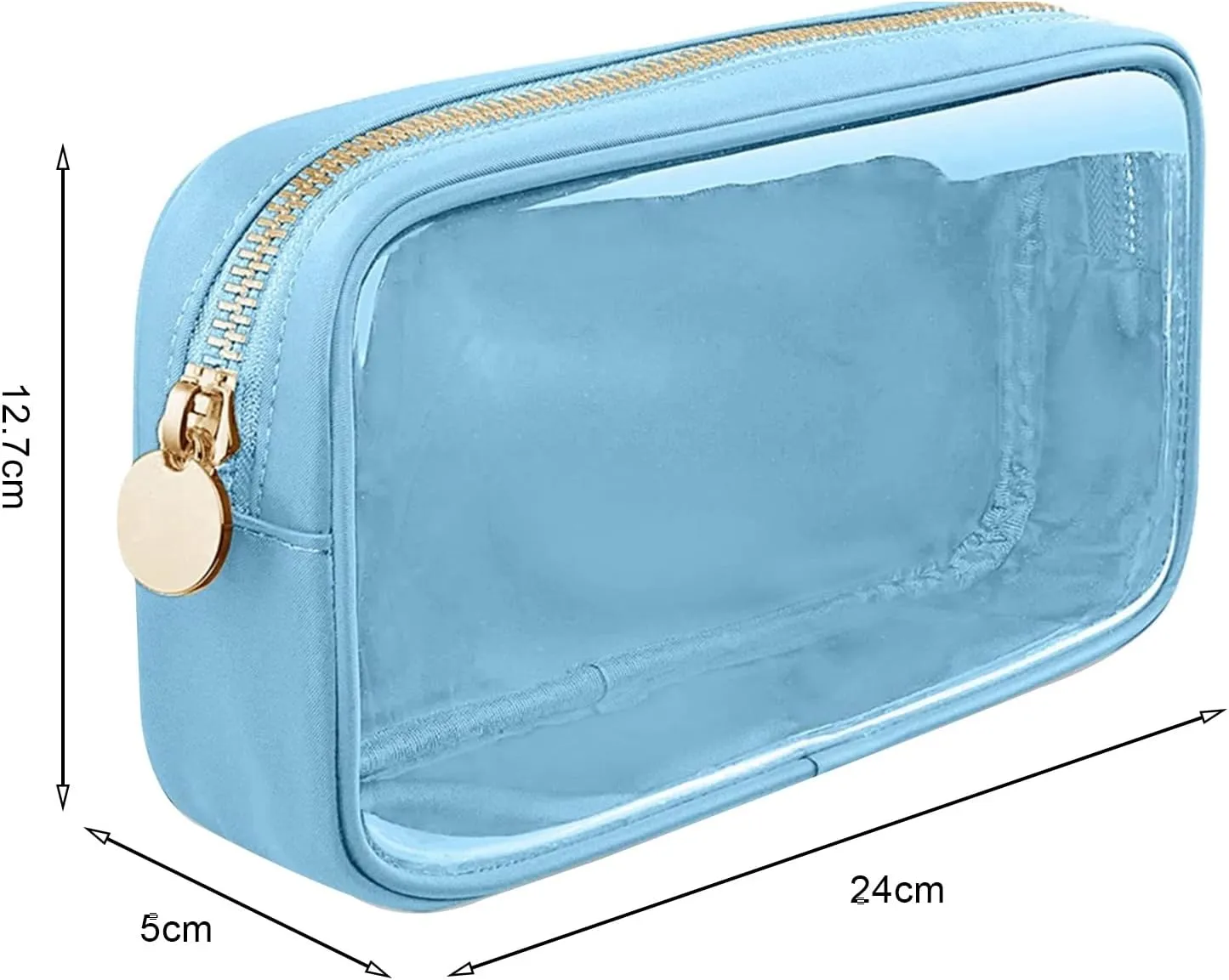 Cosmetic Bag, Transparent Makeup Pouch Durable Smooth Zippers Toiletry Bag for Home Travel Coffee