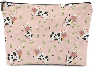 Cow Gifts, Cow Print Stuff Makeup Bag, Cosmetic Bag Travel Pouch, Animal Lovers Friendship Graduation Birthday Gifts for Women Girls Daughter Sisters Wife Best Friend