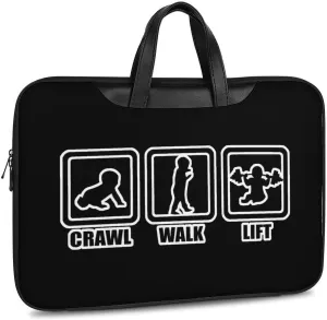 Crawl Walk Lift Leather Bag Laptop Case Slim Water Resistant Computer Bags with Handle Briefcase for Work