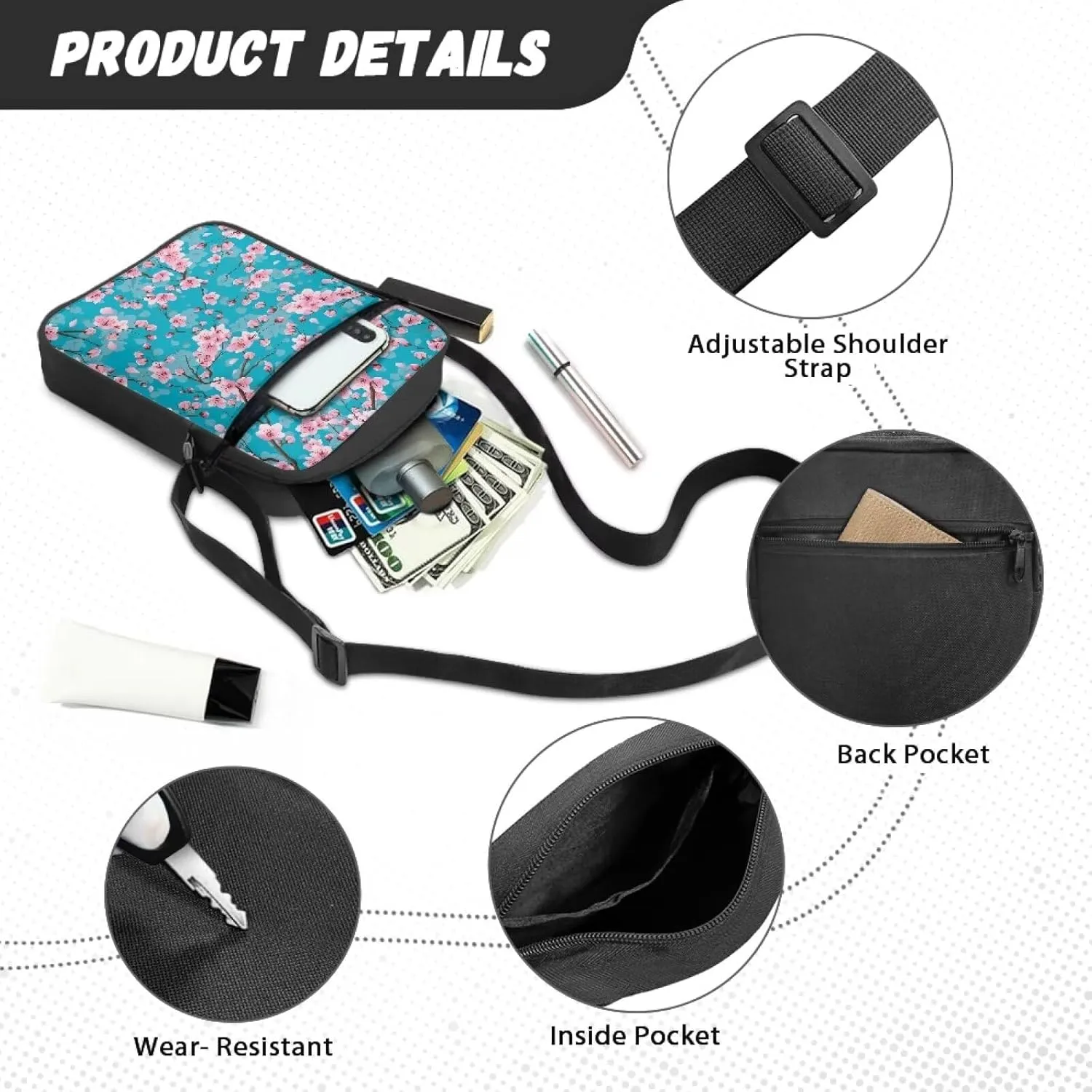 Crossbody Messenger Bags Womens Shoulder Bag Mini Work Office Bag Briefcases with Zipper