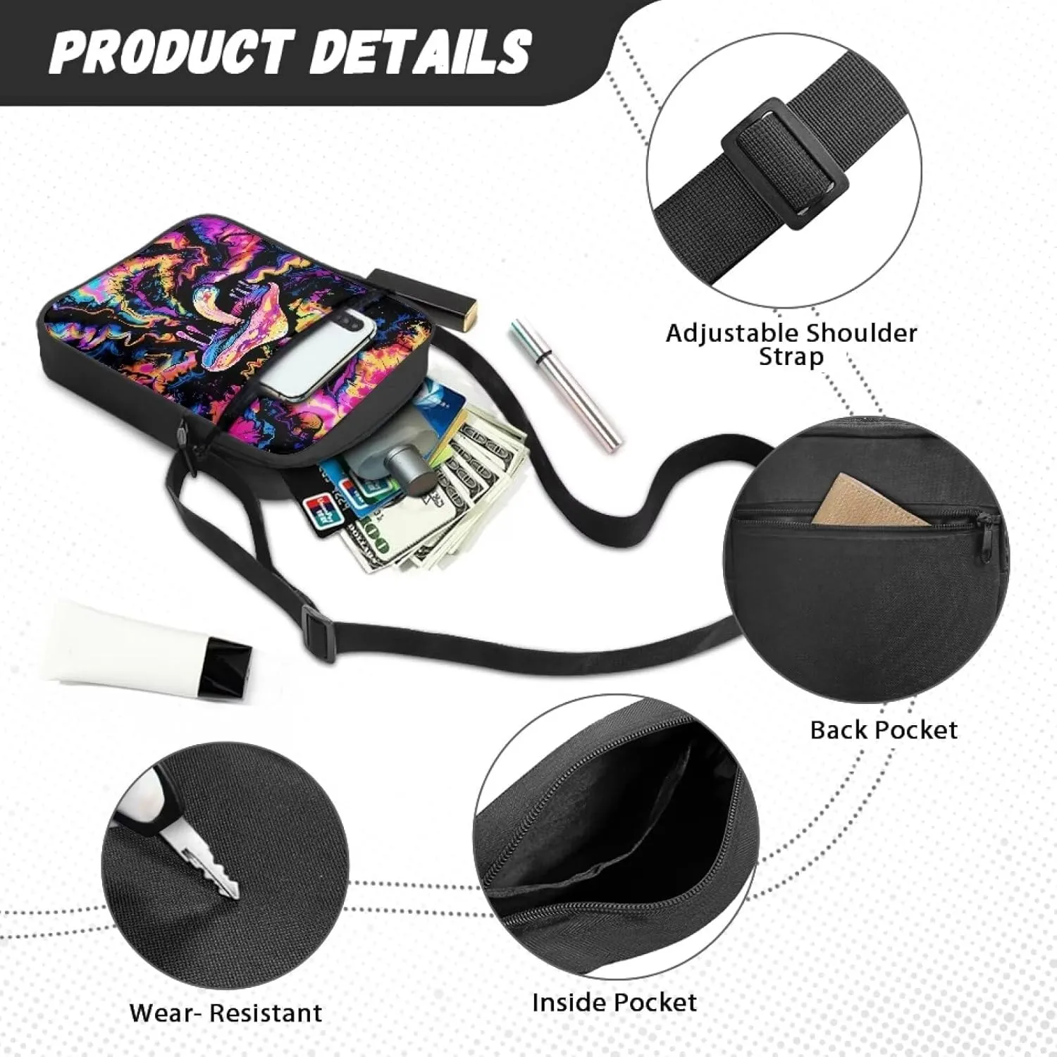 Crossbody Messenger Bags Womens Shoulder Bag Mini Work Office Bag Briefcases with Zipper