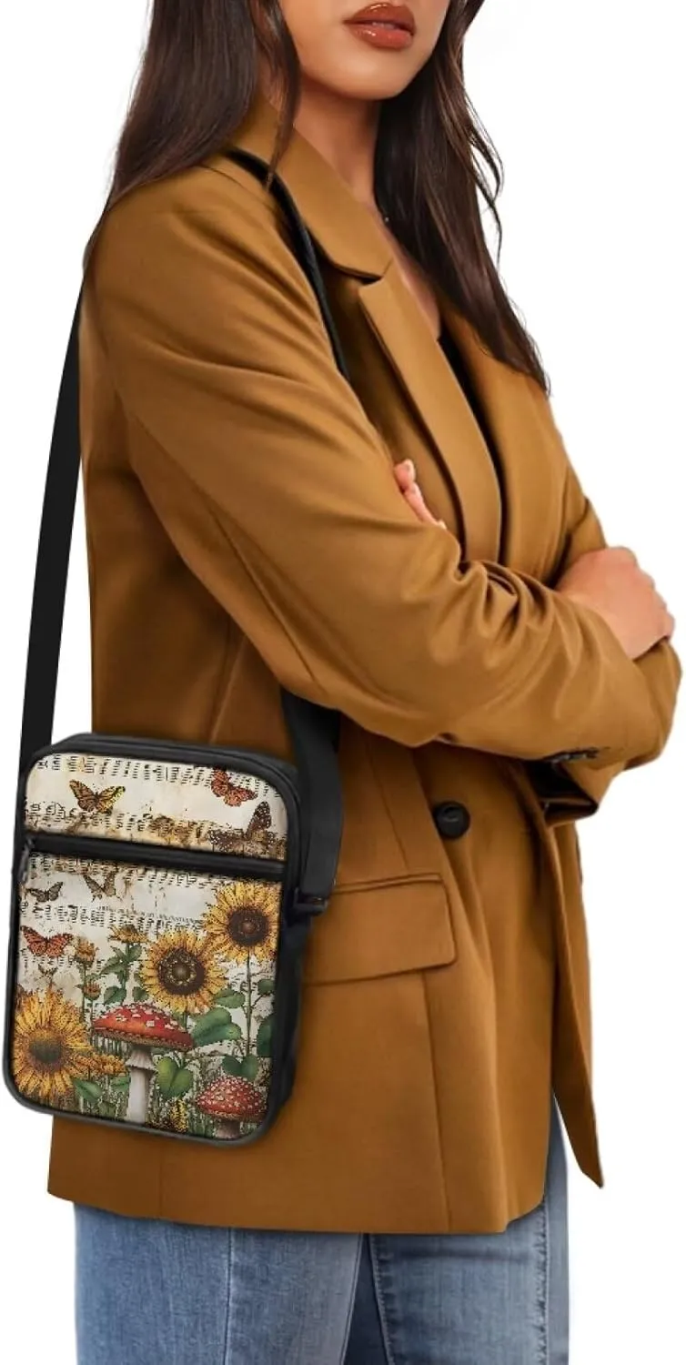 Crossbody Messenger Bags Womens Shoulder Bag Mini Work Office Bag Briefcases with Zipper