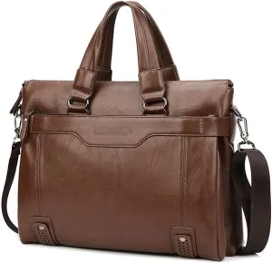 CSCDD Men Briefcase Fashion Men's Bag PU Leather Male Briefcases Handbags Laptop Bag