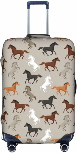 Cute Horse Print Protective Luggage Cover Elastic Washable Suitcase Protector Travel Gear Protector