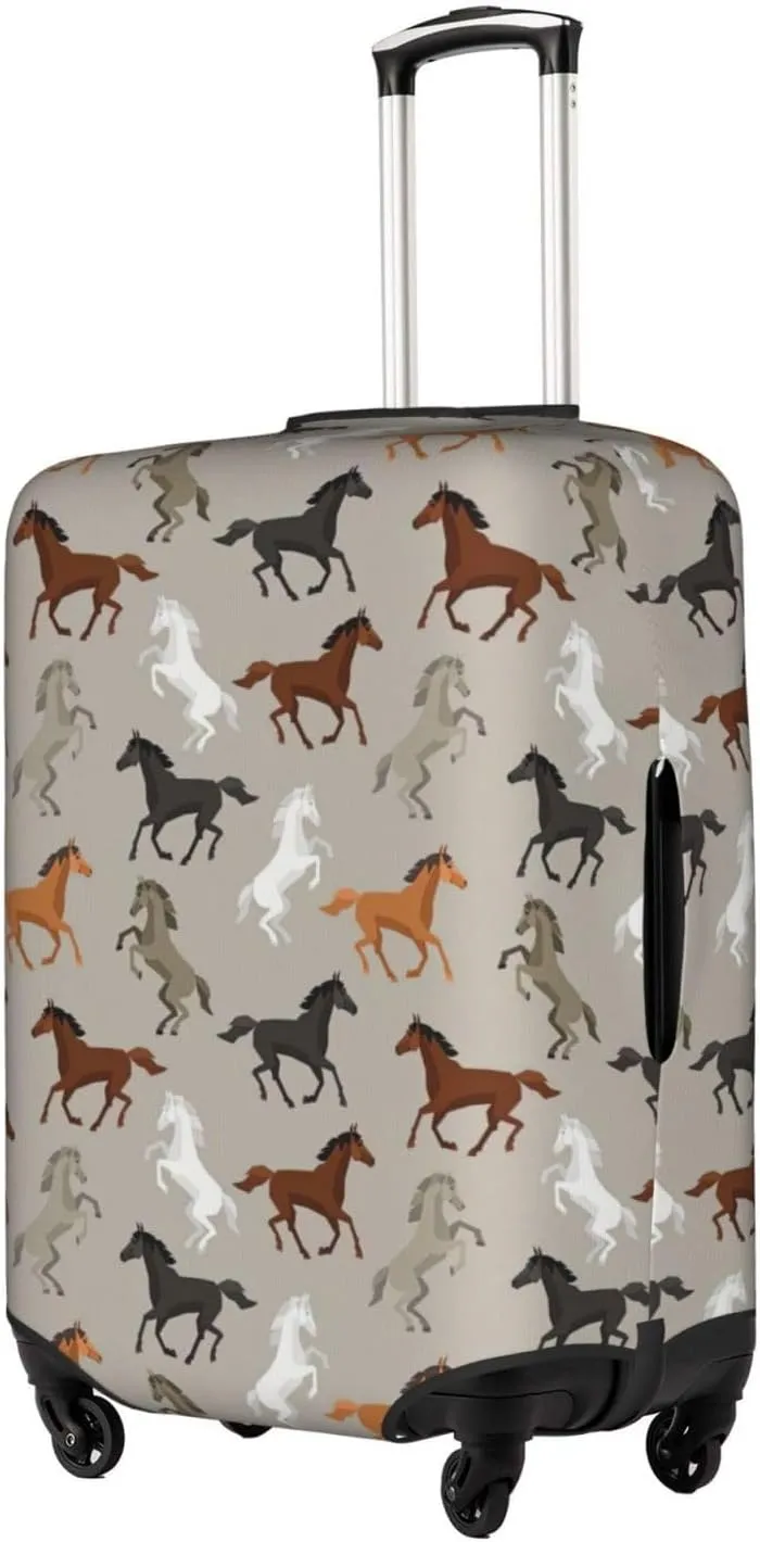 Cute Horse Print Protective Luggage Cover Elastic Washable Suitcase Protector Travel Gear Protector