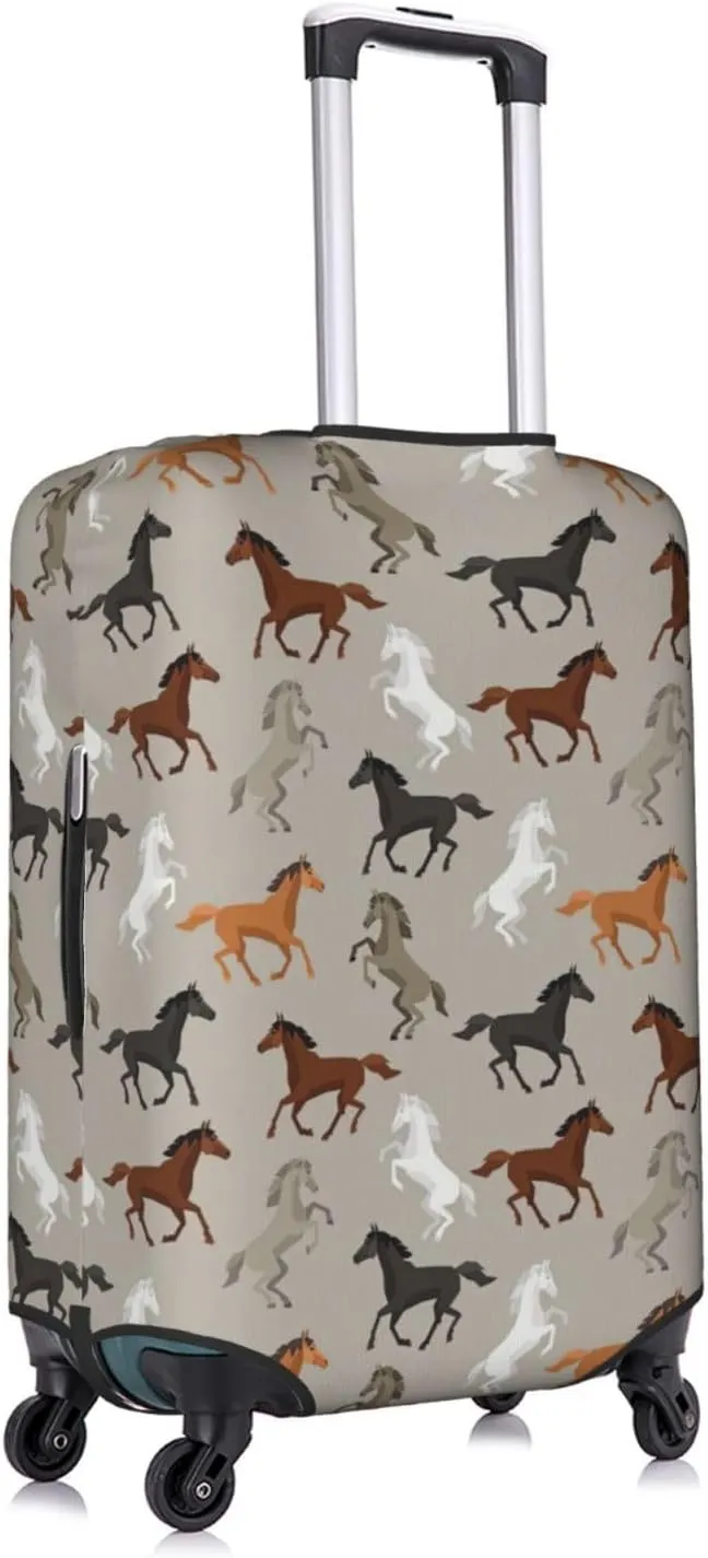 Cute Horse Print Protective Luggage Cover Elastic Washable Suitcase Protector Travel Gear Protector