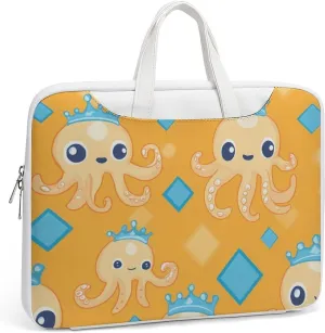 Cute Octopuses Leather Bag Laptop Case Slim Water Resistant Computer Bags with Handle Briefcase for Work