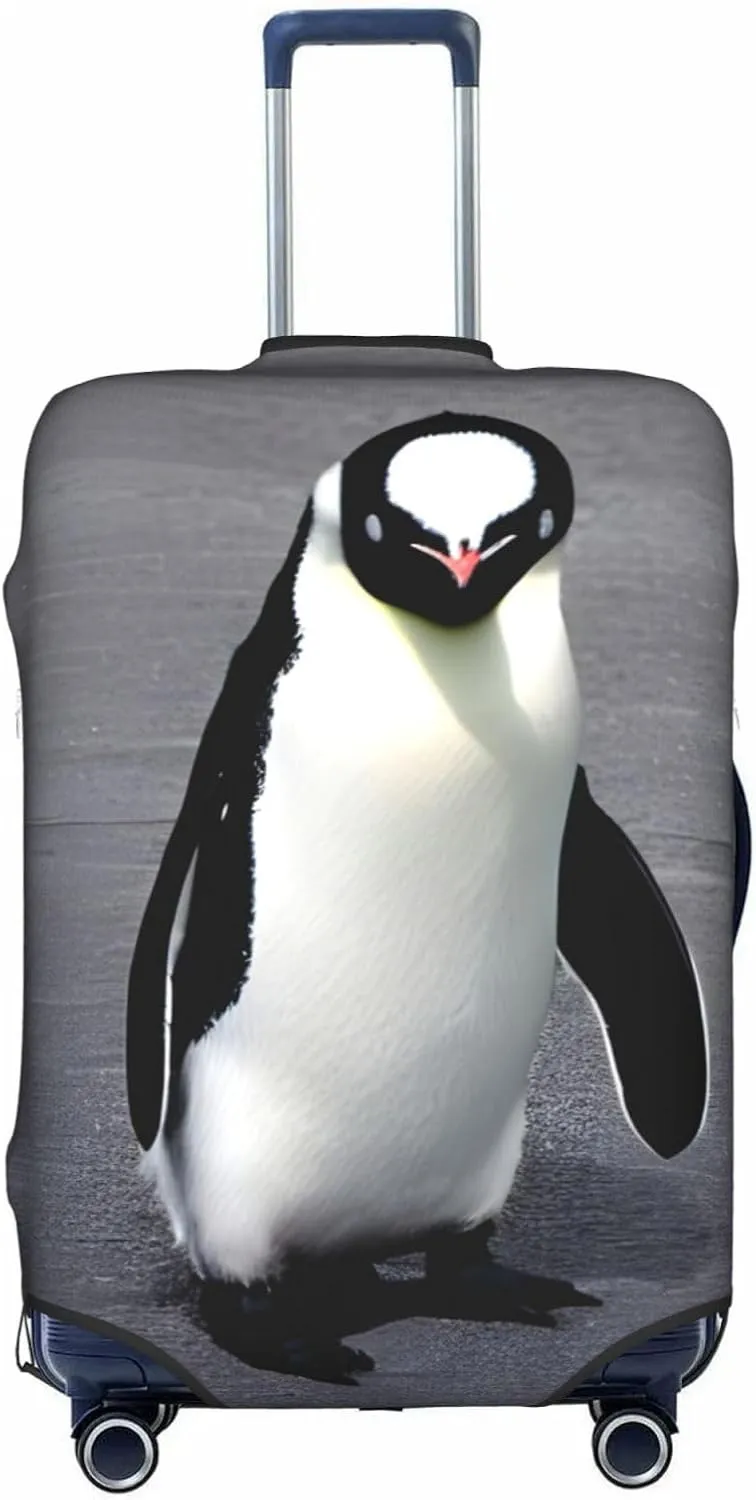 Cute Penguin Print Washable Suitcase Cover Protective Luggage Cover Anti Scratch Travel Gear Protector