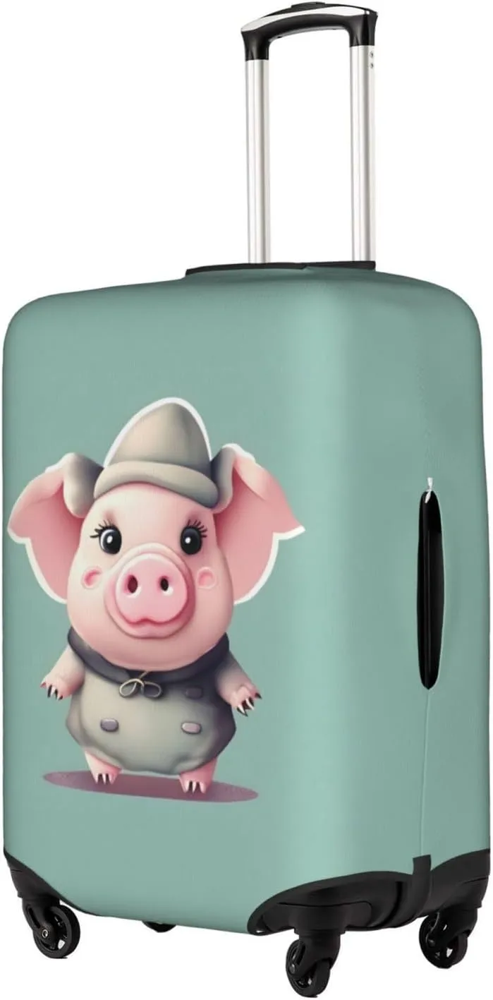 Cute Pig Print Washable Suitcase Cover Protective Luggage Cover Anti Scratch Travel Gear Protector