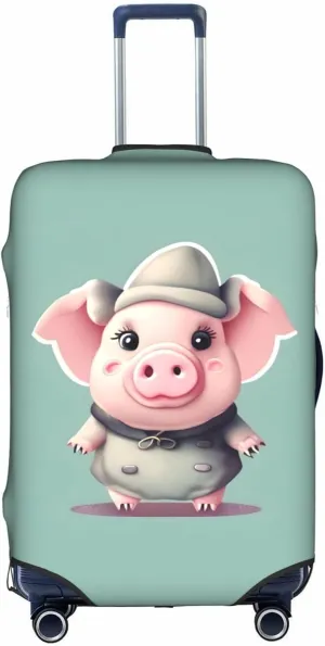 Cute Pig Print Washable Suitcase Cover Protective Luggage Cover Anti Scratch Travel Gear Protector
