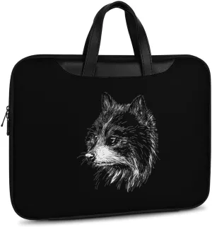 Cute Raccoon Leather Bag Laptop Case Slim Water Resistant Computer Bags with Handle Briefcase for Work