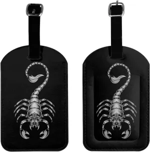 Cute Scorpion Luggage Tags for Suitcases PU Leahter Luggage Tag with Privacy Cover ID Tags Men Women Travel Bag Luggage Accessories