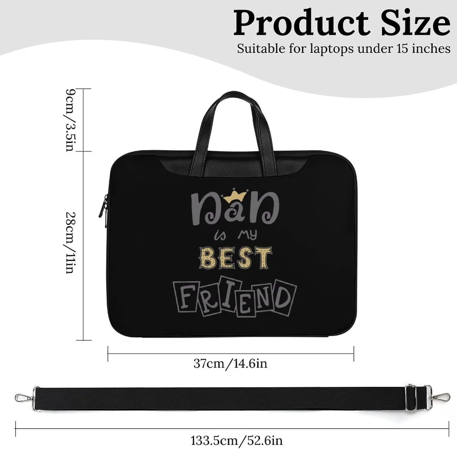 Dad Best Friend Leather Bag Laptop Case Slim Water Resistant Computer Bags with Handle Briefcase for Work
