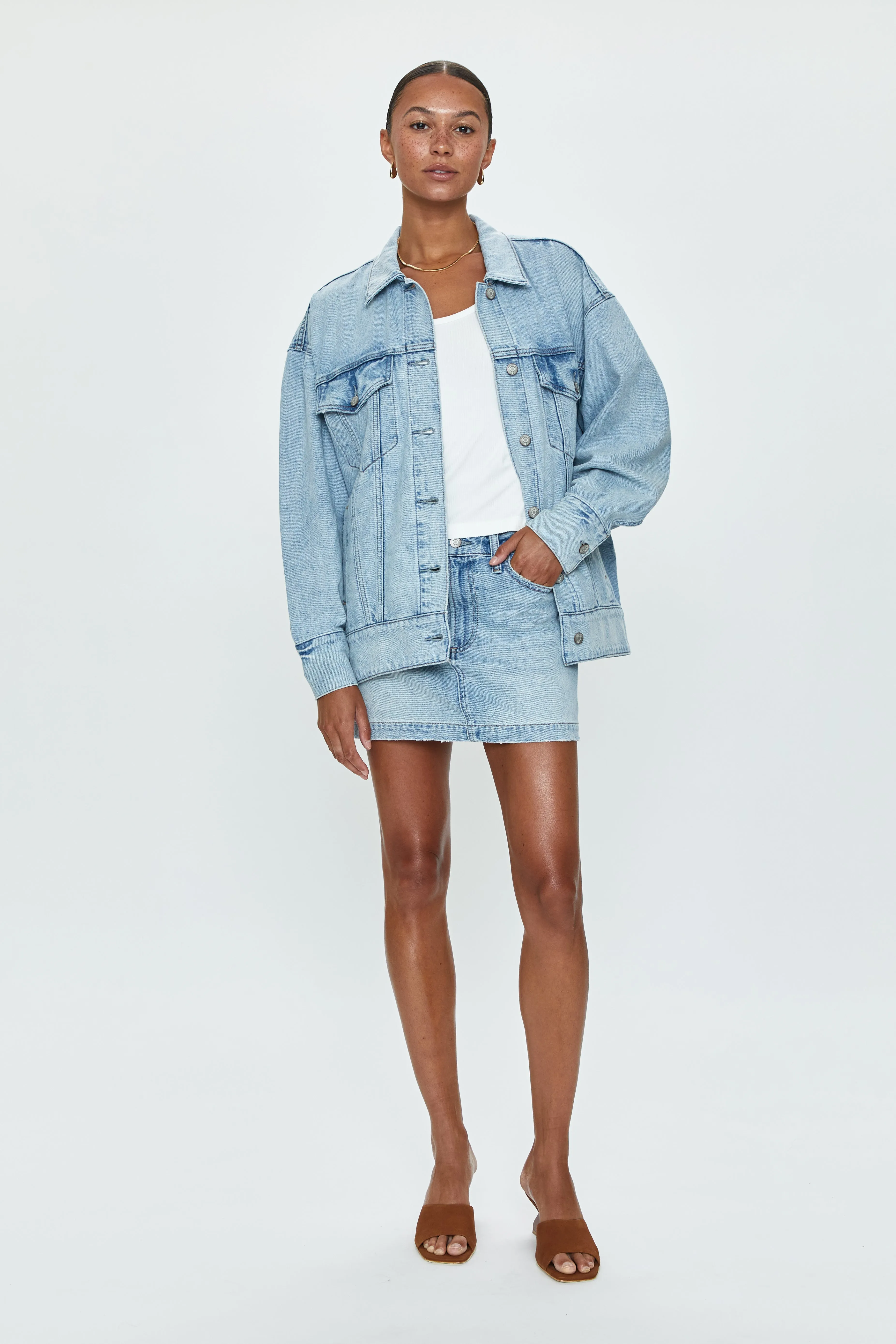 Daisy Low Slung Mini Skirt - Nimes