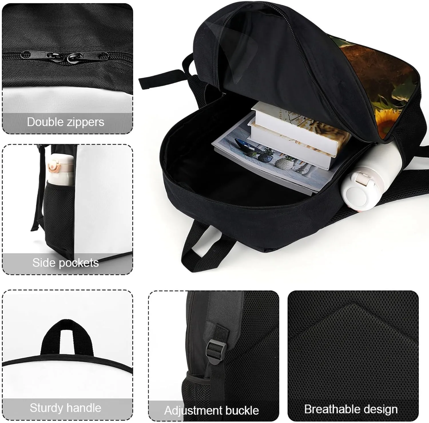Daisy Sunset School Backpack Lightweight Laptop Backpacks Large Capacity 1 Main Compartment Outdoor Bookbag for Kids Boys Girls (Color6)