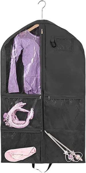 Dance Costume Carriers with 5 Zippered Compartments Portable Garment Storage Bag Travel Friendly Kids Dress Cover