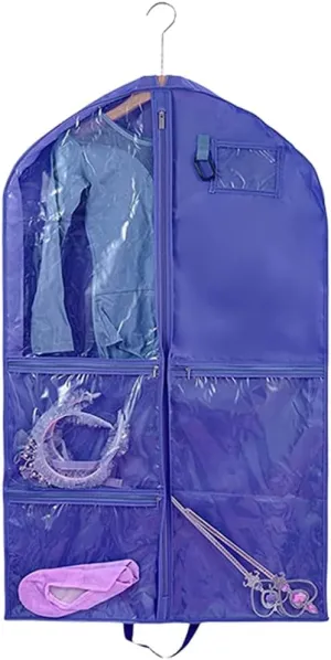 Dance Costume Carriers with 5 Zippered Compartments Portable Garment Storage Bag Travel Friendly Kids Dress Cover