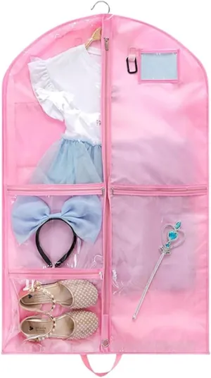 Dance Costume Carriers with 5 Zippered Compartments Portable Garment Storage Bag Travel Friendly Kids Dress Cover