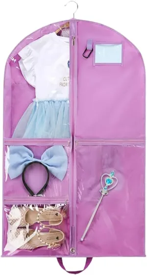 Dance Costume Carriers with 5 Zippered Compartments Portable Garment Storage Bag Travel Friendly Kids Dress Cover