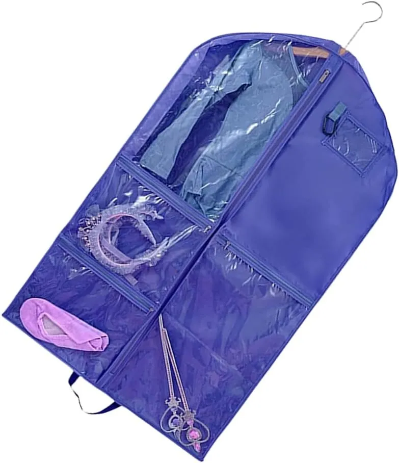Dance Costume Carriers with 5 Zippered Compartments Portable Garment Storage Bag Travel Friendly Kids Dress Cover