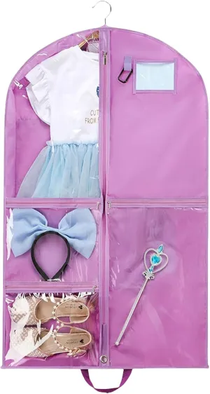 Dance Dress Protective Carriers Water Garment Bag With Multiple Pockets Hanging Storage Bag For Dancewear
