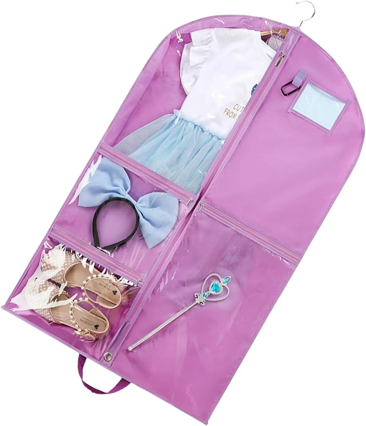 Dance Dress Protective Carriers Water Garment Bag With Multiple Pockets Hanging Storage Bag For Dancewear