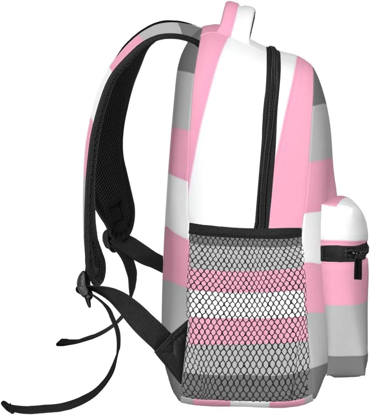 Demigirl Pride Flag Backpack Double Shoulder Bag 15 Inch Laptop Bagpack for Hiking Work Camping Travel