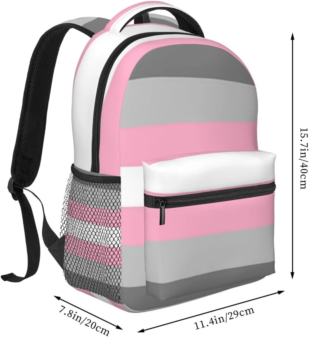Demigirl Pride Flag Backpack Double Shoulder Bag 15 Inch Laptop Bagpack for Hiking Work Camping Travel