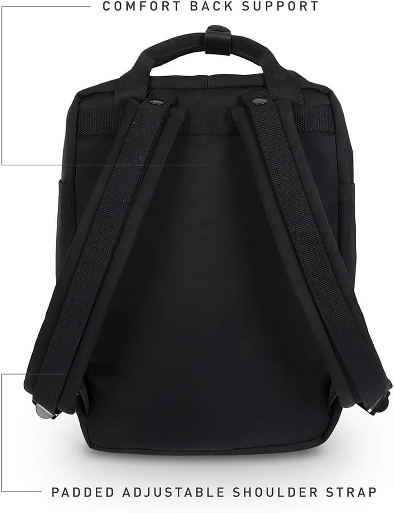 Doughnut Travel Laptop Backpack, Slim Durable Daypack Backpacks, Water Resistant Computer 16L Bag for Men & Women Fits 14 Inch Notebook(B BLACK)