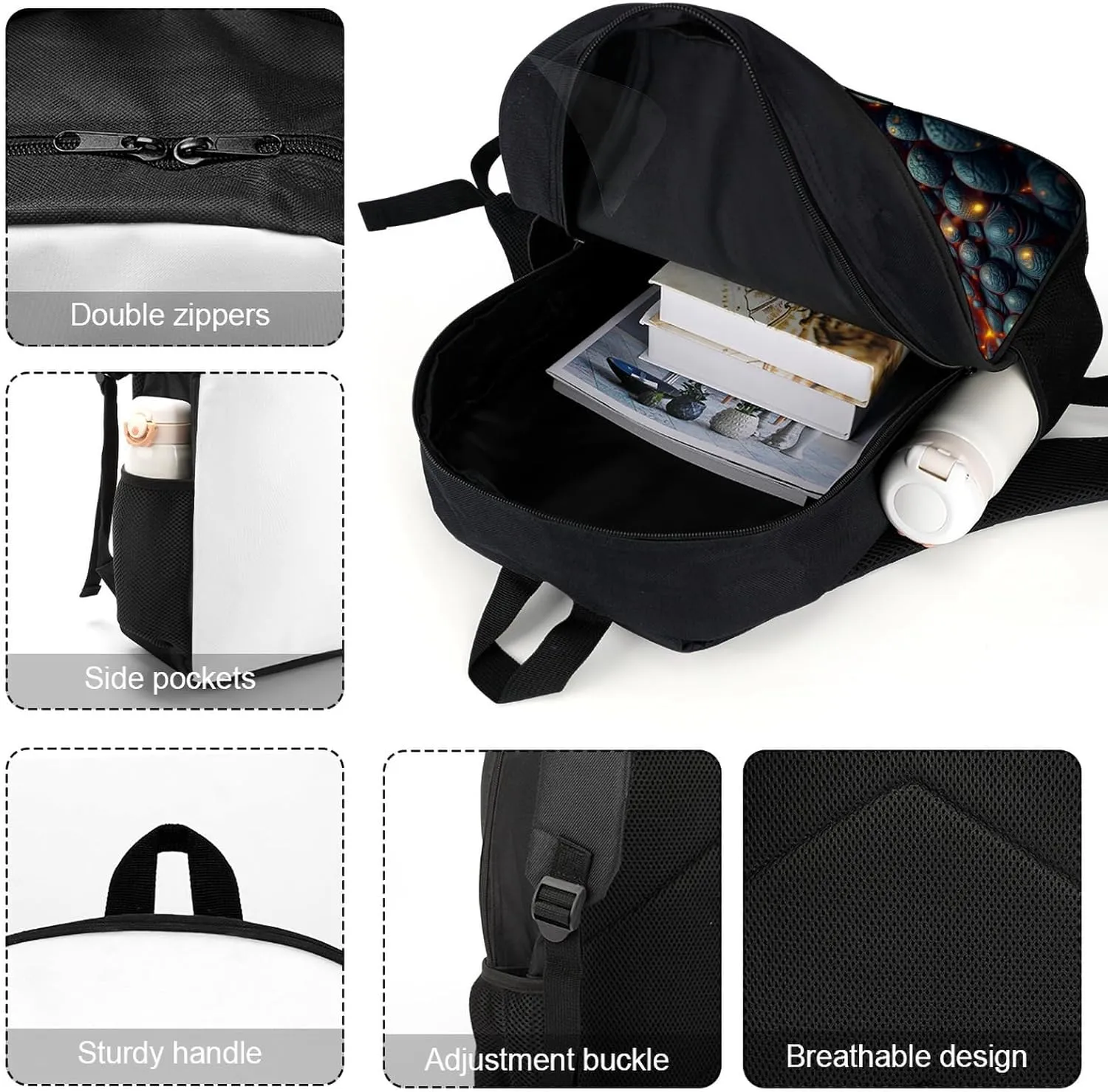 Dragons Eye School Backpack Lightweight Laptop Backpacks Large Capacity 1 Main Compartment Outdoor Bookbag for Kids Boys Girls (Color7)