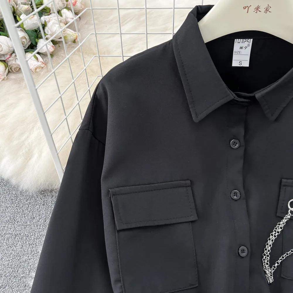 Drawstring Shirt&Trousers Chic 2Pcs