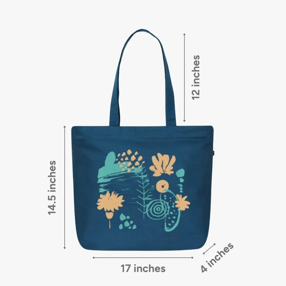 Ecoright Aesthetic Canvas Tote Bag for Women Large Zipper Tote Bags with Pocket, Womens Tote Bag for Yoga, Work, Beach