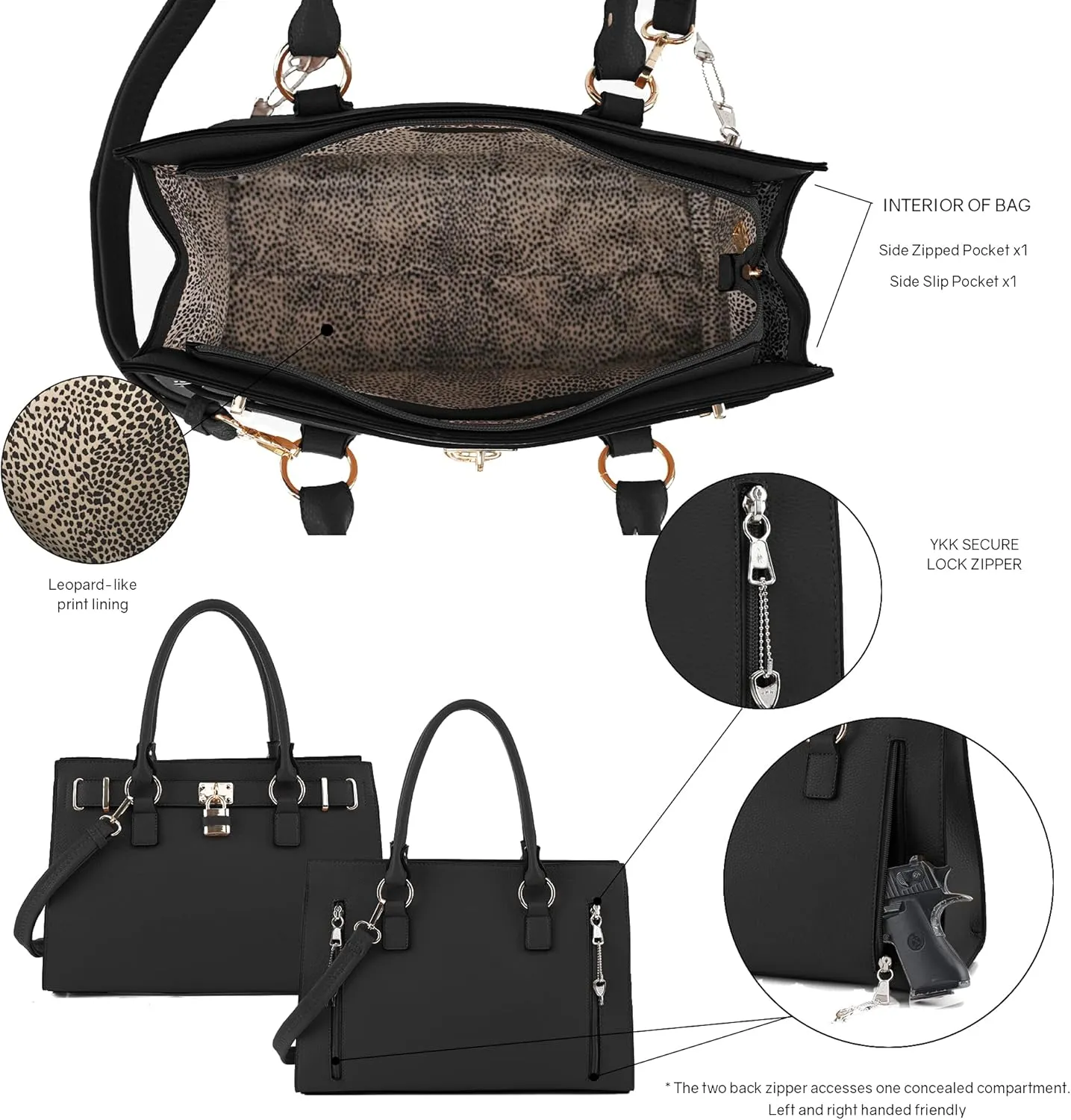 Emperiaoutfitters Concealed Carry Purse - Dina Lock Concealed Carry Satchel