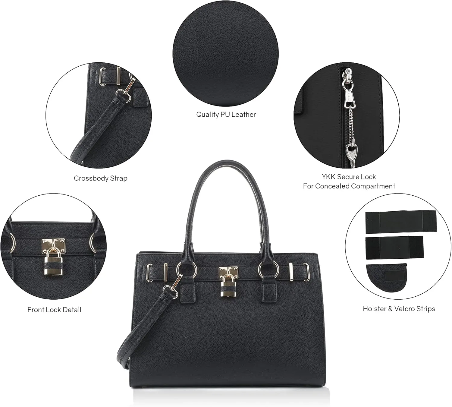 Emperiaoutfitters Concealed Carry Purse - Dina Lock Concealed Carry Satchel