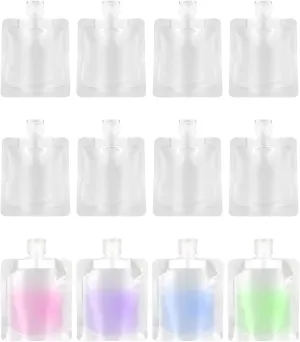 EORTA 20 Pcs Travel Liquid Pouches 30ml/1.01oz Portable Fluid Packing Bags Leak Proof Squeeze Pouch for Toiletries Stand Up Travel Containers for Makeup Shampoo Conditioner Lotion Hand Soap, 30ml