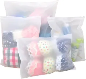 Erioctry Waterproof Plastic Pouch Organizer Packaging Bags Travel Storage Luggage Shoes Cloth Suit Makeup Packing Pouch Zip Seal Space Saving Bags (6-Pack of Different Sizes)