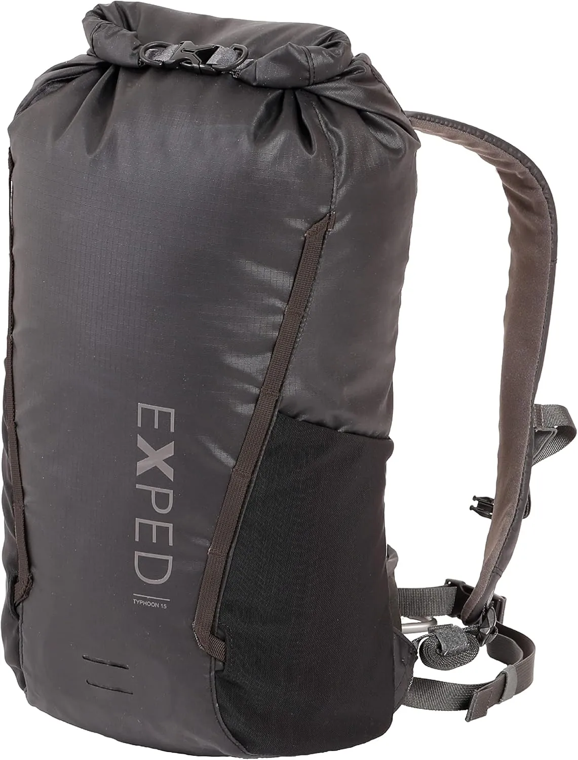 Exped Typhoon 15 | Lightweight Travel Backpack | Waterproof | Multifunctional, Black, 15L