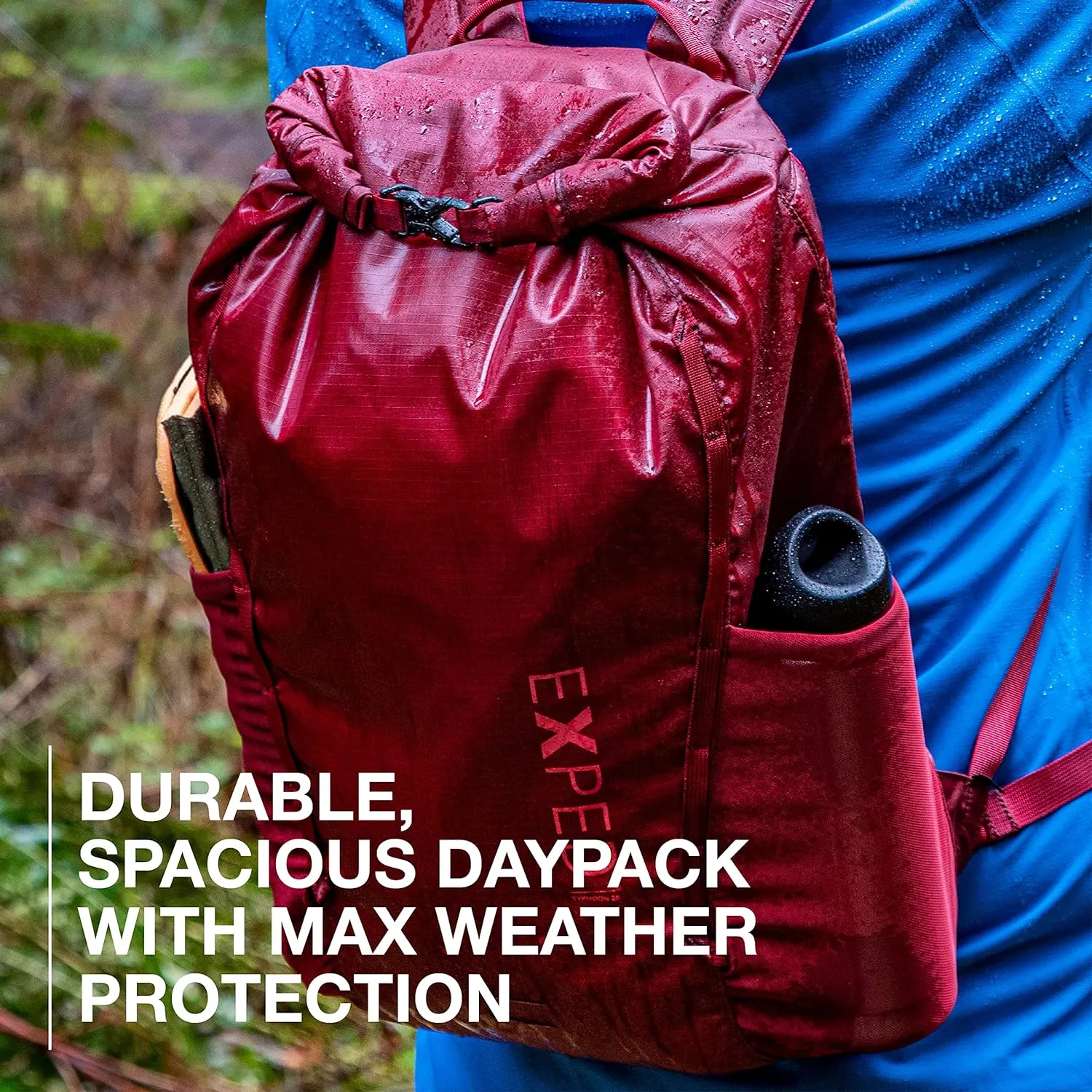Exped Typhoon 15 | Lightweight Travel Backpack | Waterproof | Multifunctional, Black, 15L