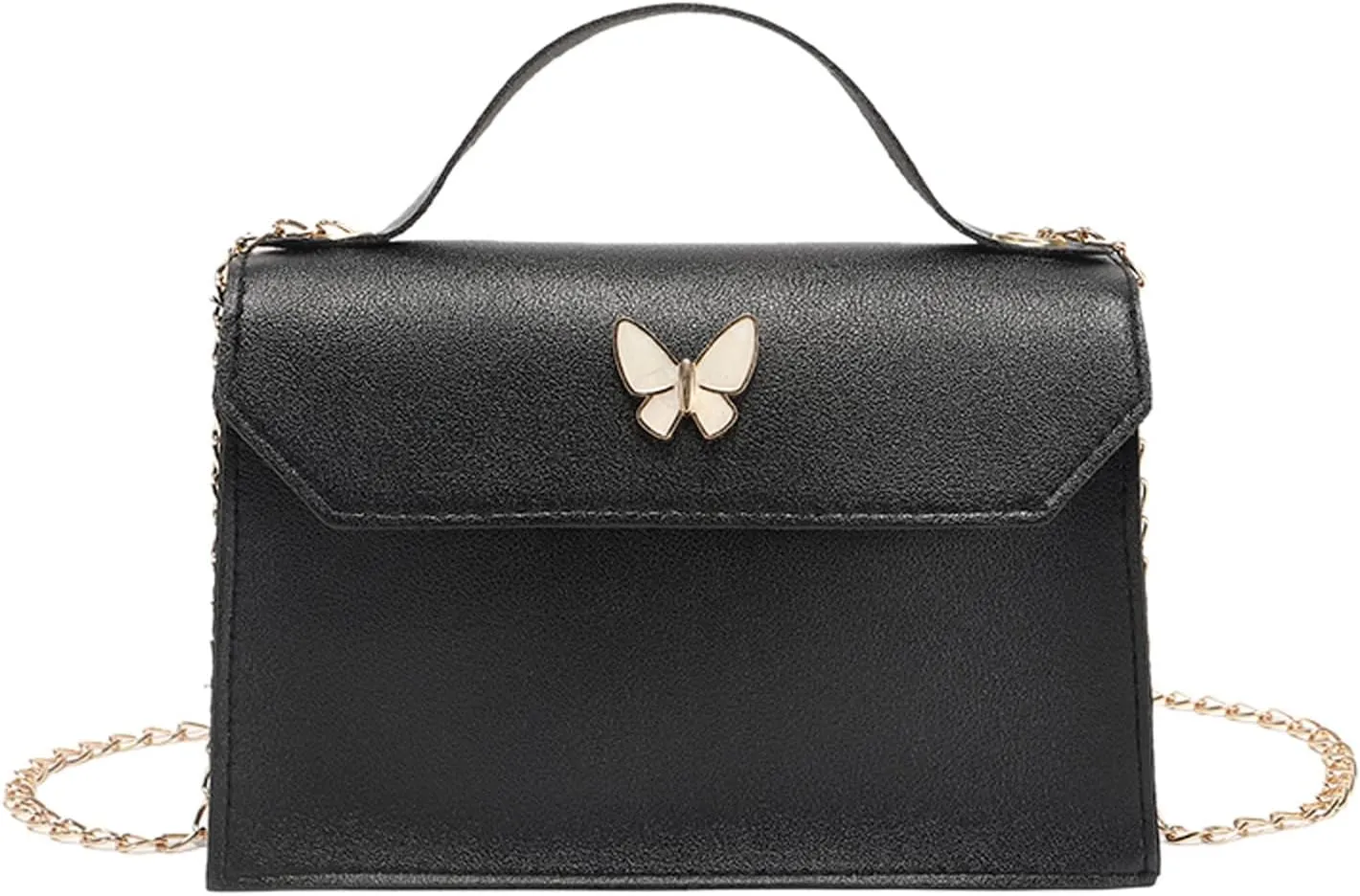 Fashion Women Leather Solid Color Bow Tie Hasp Phone Bag Shoulder Bags Messenger Bag Mens Briefcase (Black, One Size)
