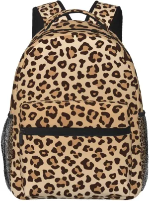 Fiokroo Leopard Backpack School Bag For Students Teens Men Women Laptop Backpacks Travel Daypack Bag With Multiple Pockets