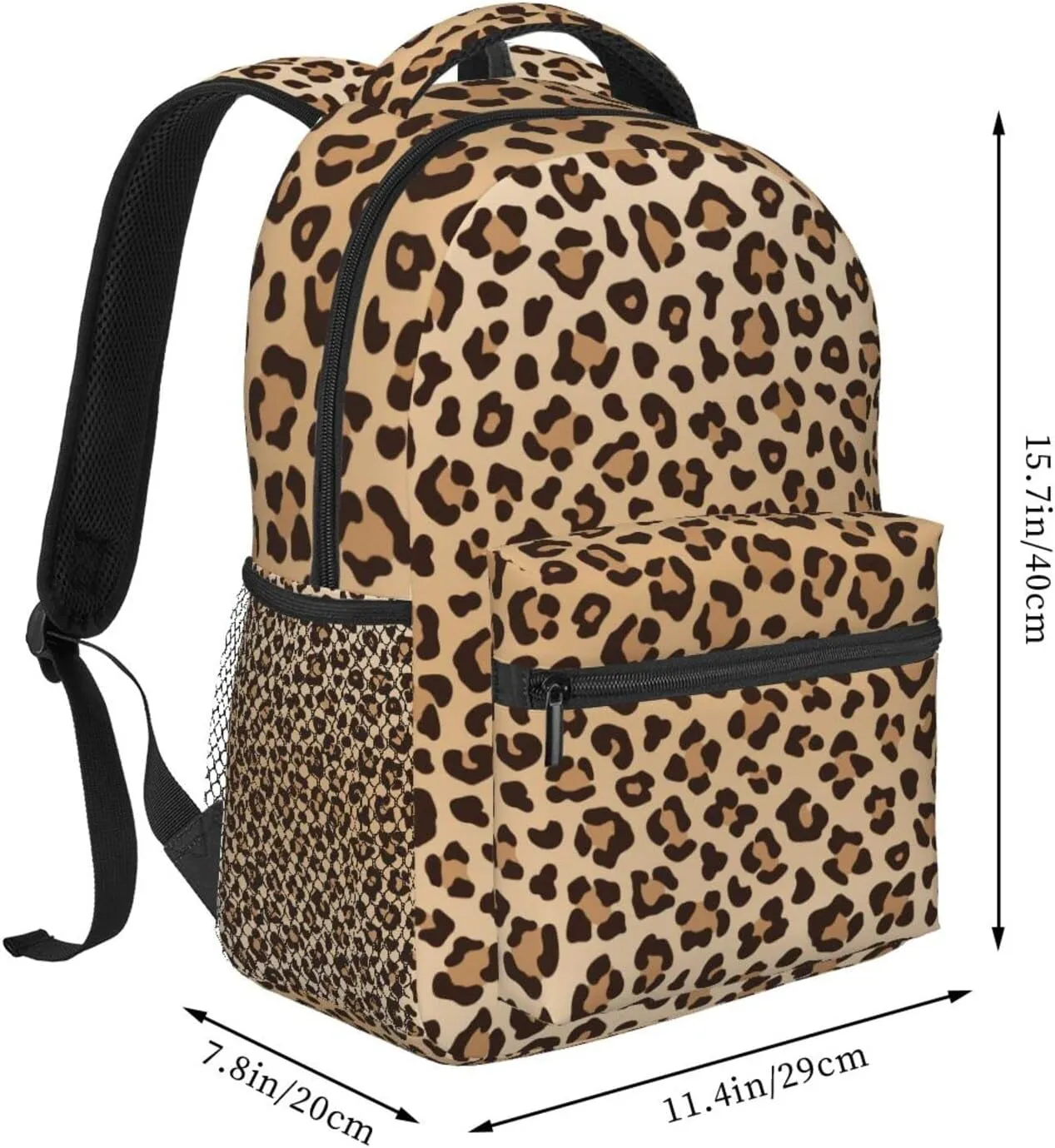 Fiokroo Leopard Backpack School Bag For Students Teens Men Women Laptop Backpacks Travel Daypack Bag With Multiple Pockets