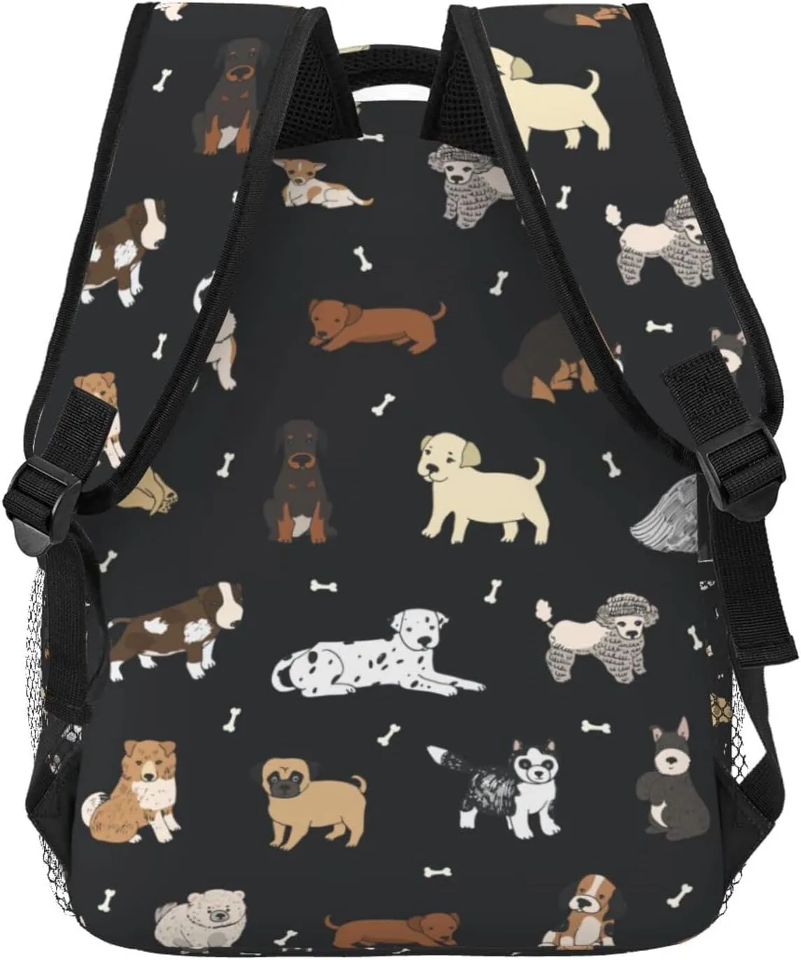 Fiokroo Puppy Dogs Cute Animals Backpack School Bag For Students Teens Men Women Laptop Backpacks Travel Daypack With Multiple Pockets Cute Dogsblack