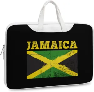 Flag Of Jamaica Leather Bag Laptop Case Slim Water Resistant Computer Bags with Handle Briefcase for Work