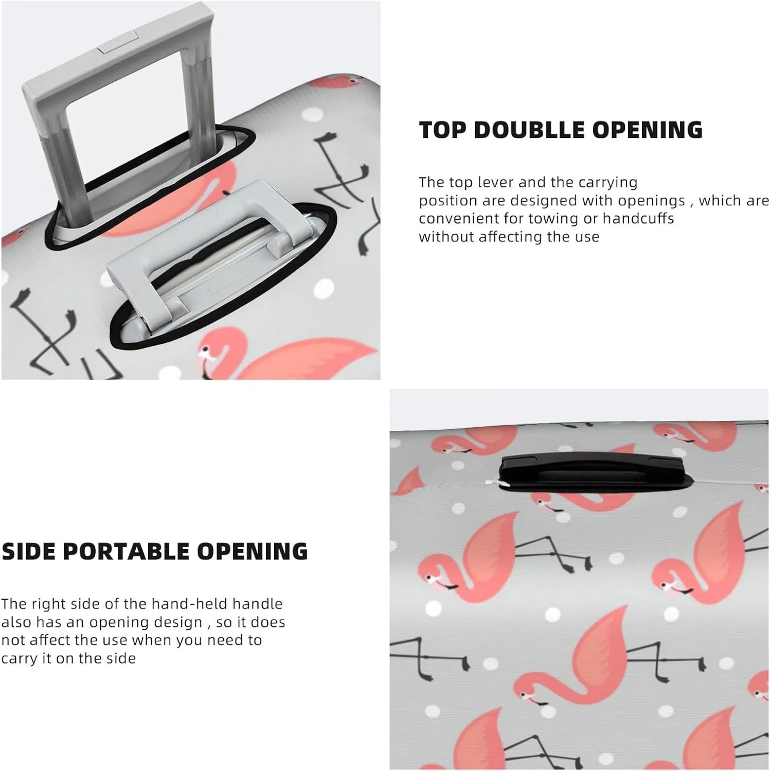 Flamingo Print Washable Suitcase Cover Protective Luggage Cover Anti Scratch Travel Gear Protector