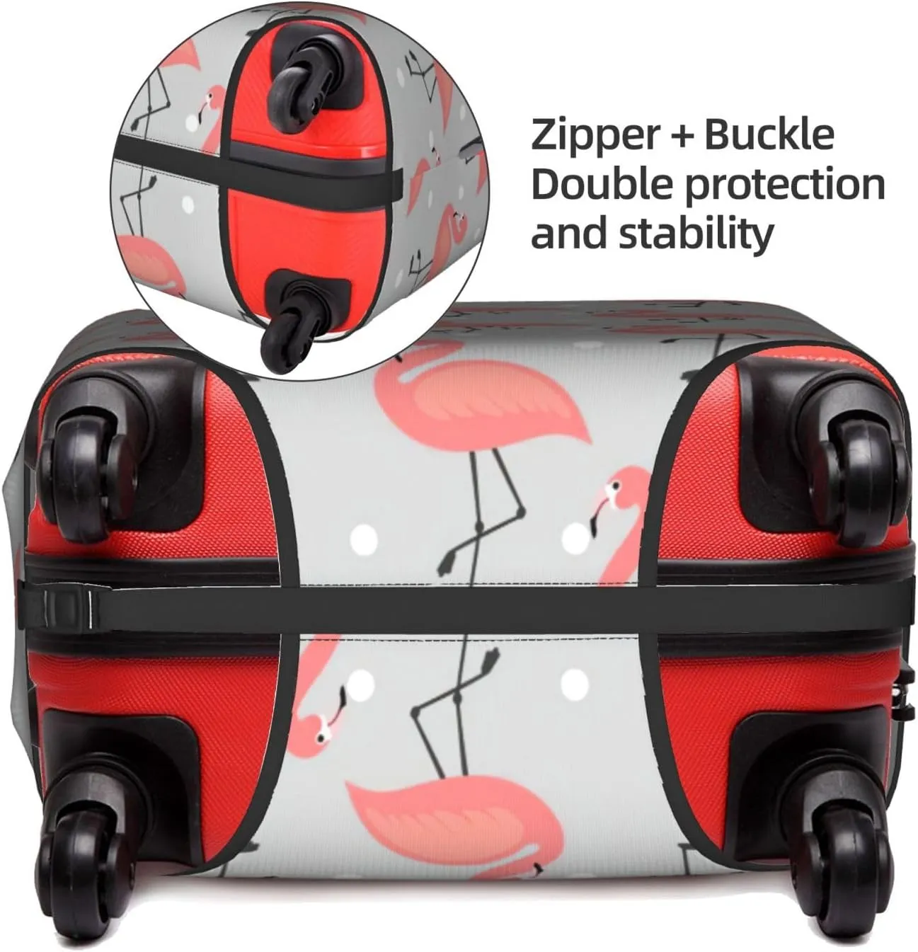 Flamingo Print Washable Suitcase Cover Protective Luggage Cover Anti Scratch Travel Gear Protector
