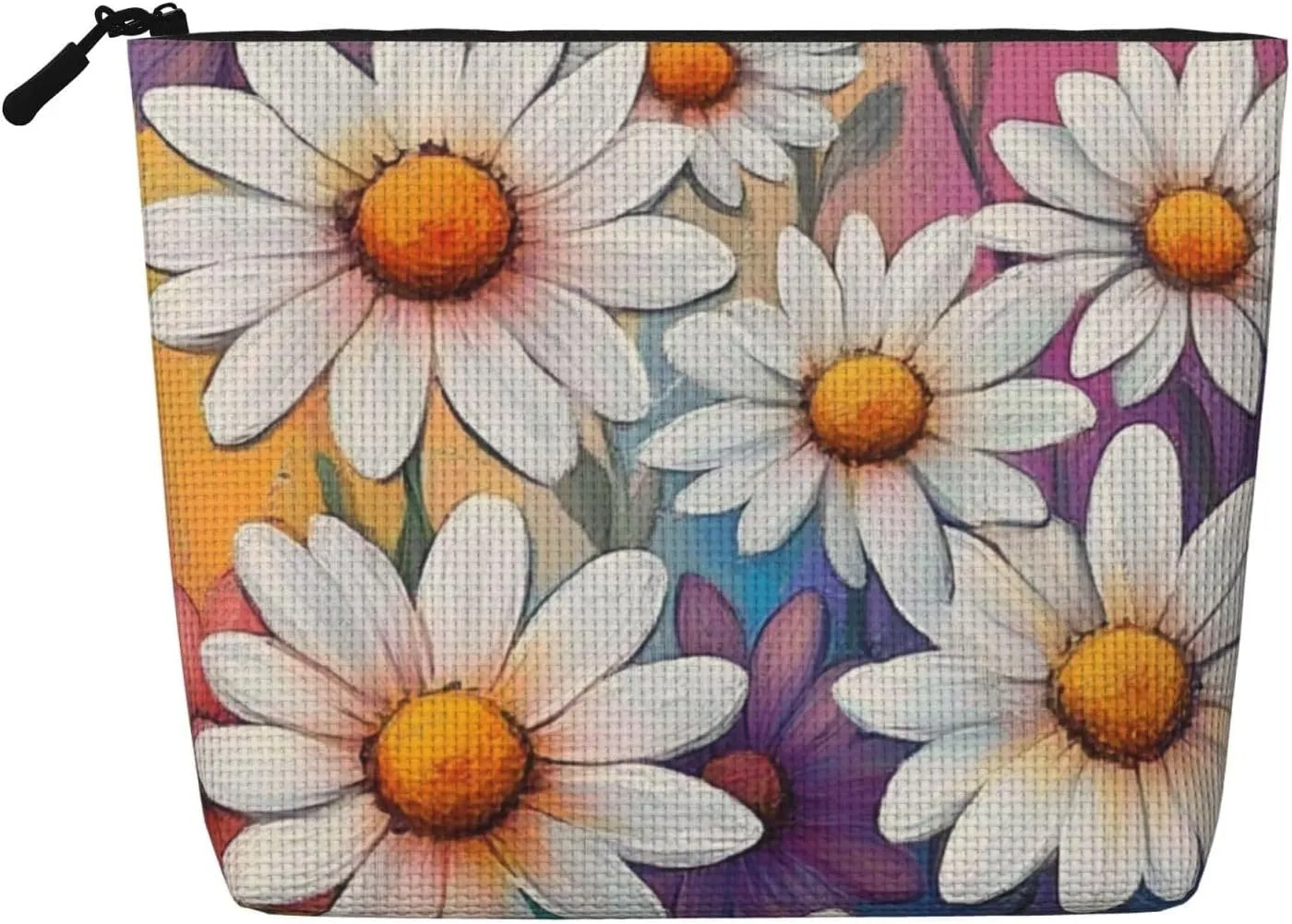 Flower Print Makeup Bag For Purse Cosmetic Travel Casual Toiletry Zipper Storage Bag