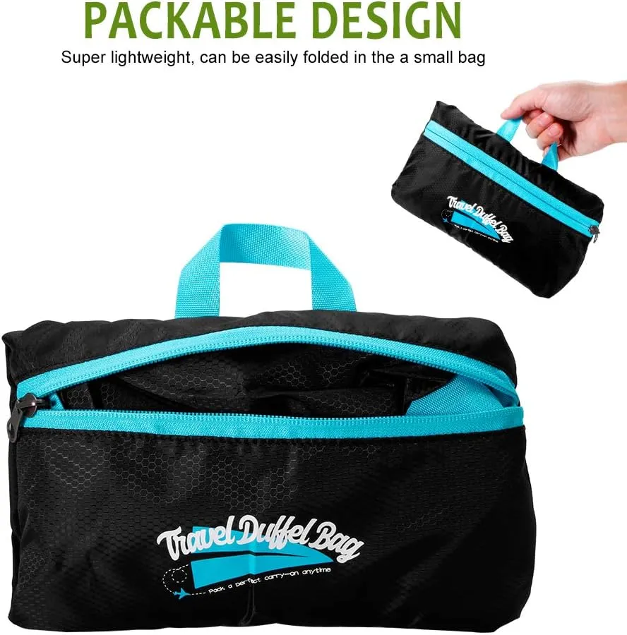 Foldable Duffel Bag, 46L Lightweight Travel Luggage Collapsible Backup Bag Sports Vacation